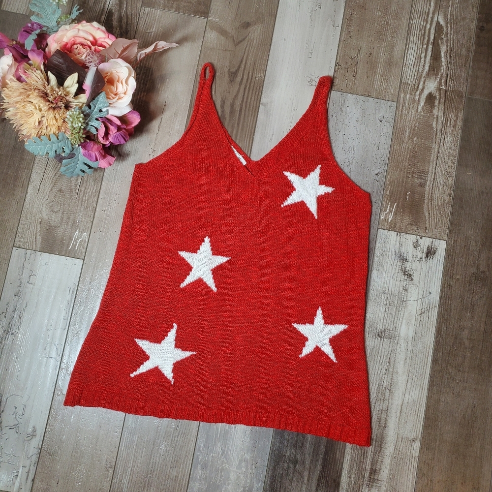Maurices Red & White Star Sweater Tank Top Size Medium NWOT - Picture 13 of 16